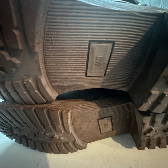 Brown Knee-High Boots With Buckle & Side Zipper - Picture 3 of 12